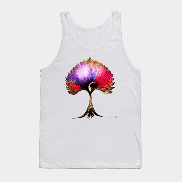 tree, flower, rose, gold, silver, red, purple, peacock Tank Top by AnnaMartaFoley